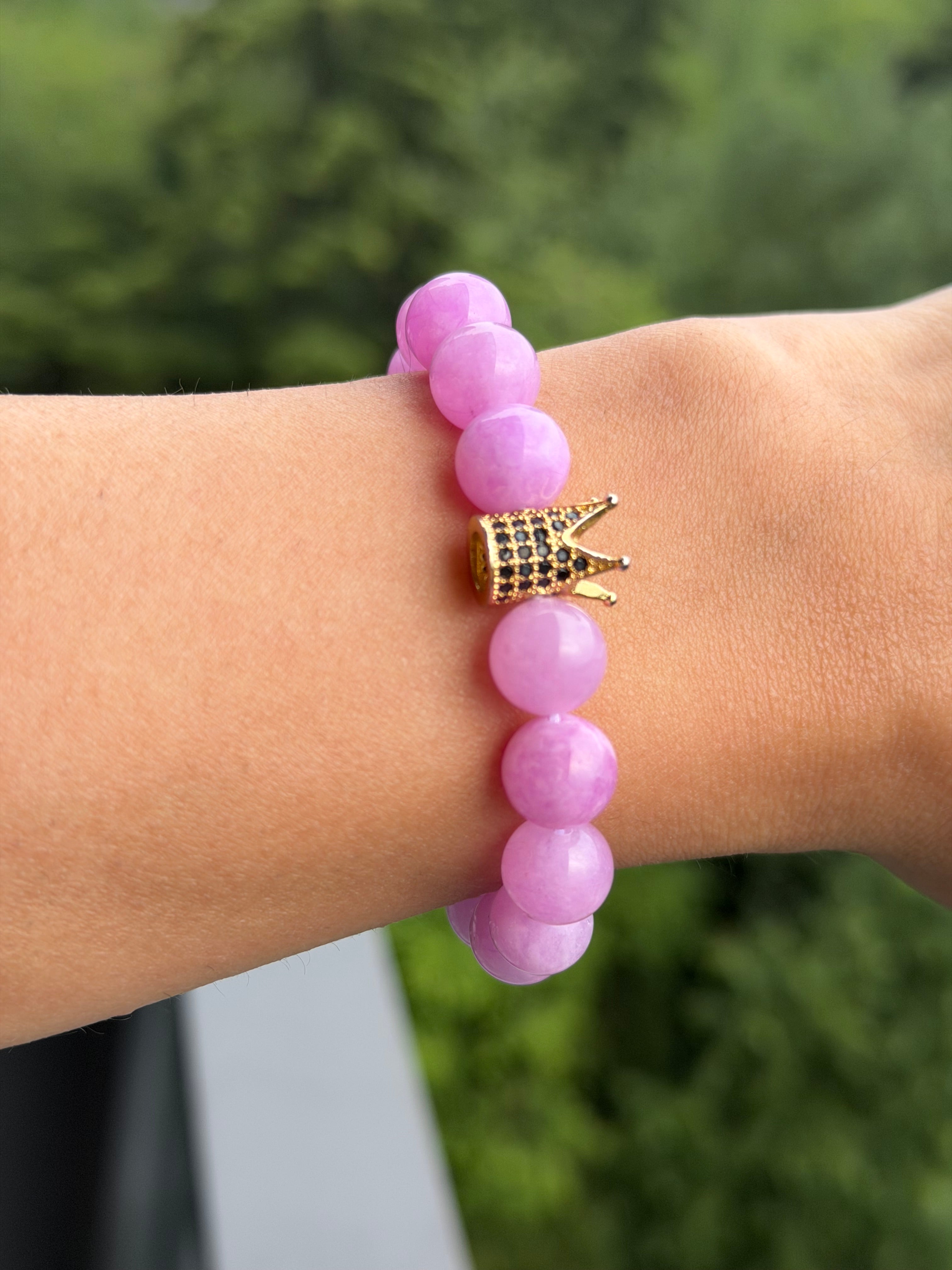 NEGORA Heart Clasp Natural Stone Bracelet