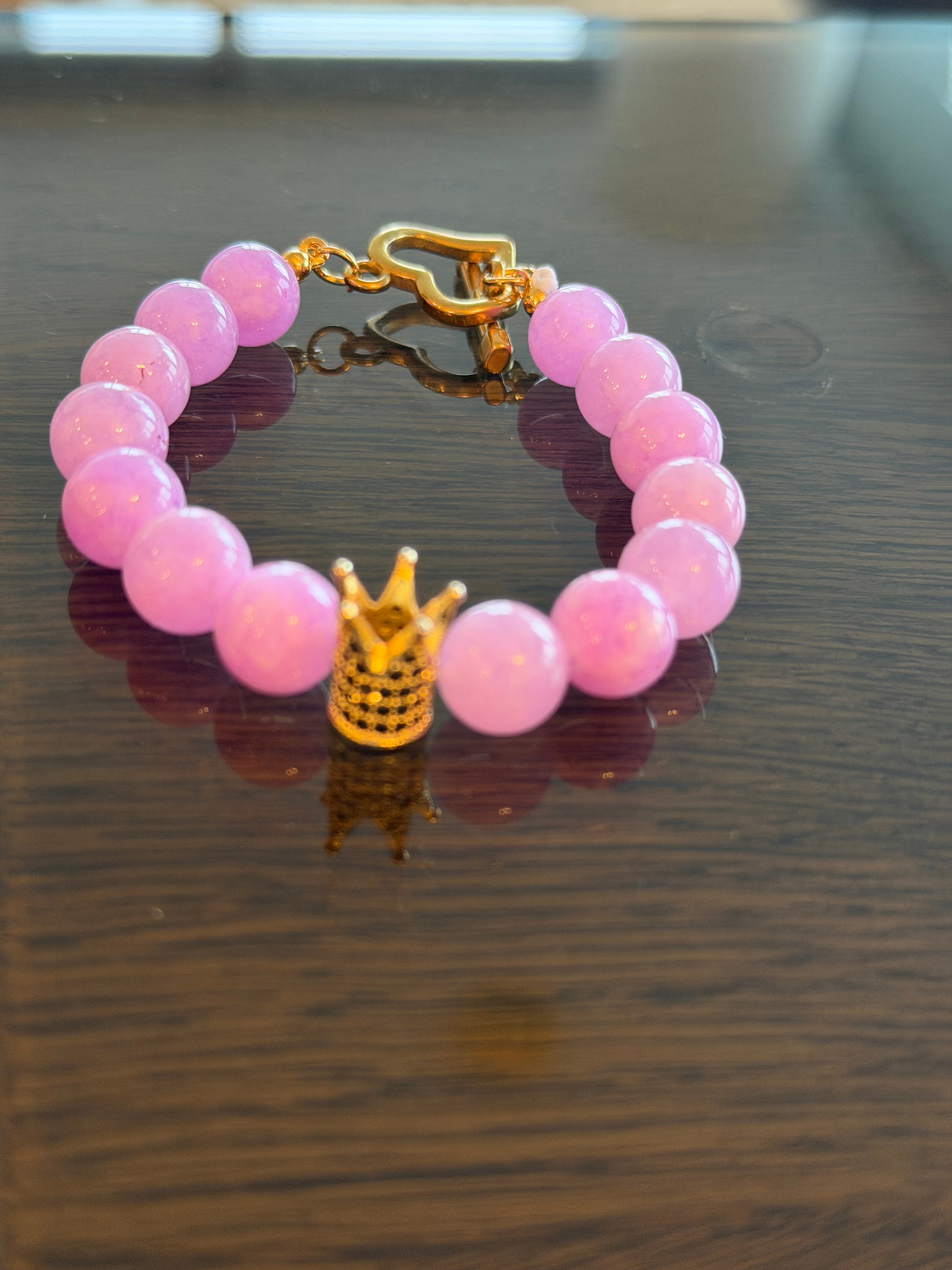 NEGORA Heart Clasp Natural Stone Bracelet