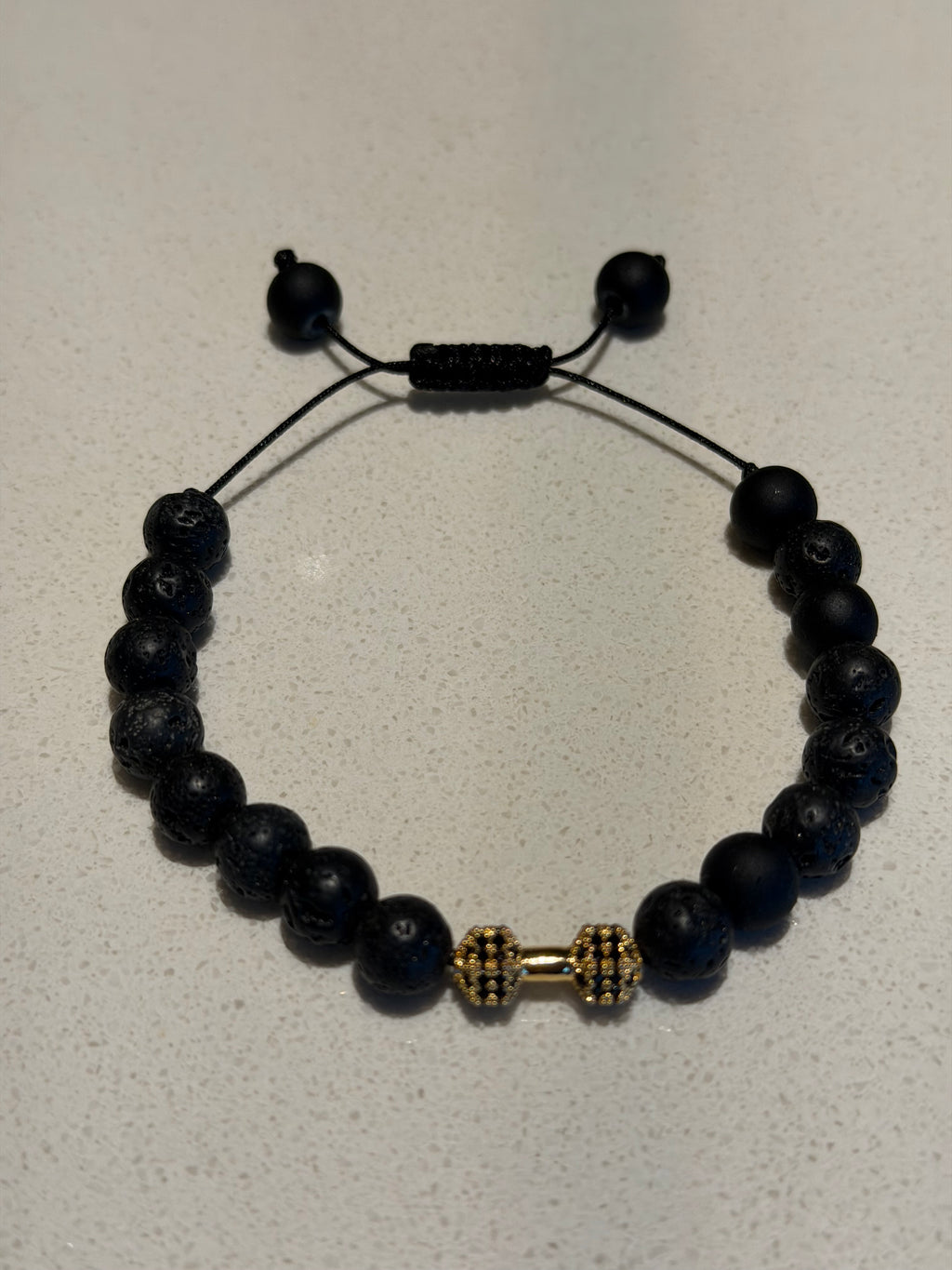 NEGORA black natural stone sliding knot bracelet